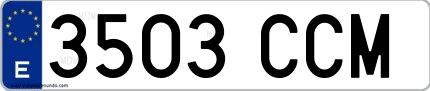 Ejemplo de matrícula española 3503 CCM