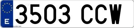 Ejemplo de matrícula española 3503 CCW