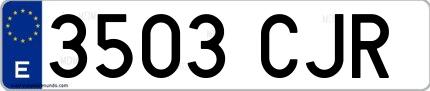 Ejemplo de matrícula española 3503 CJR