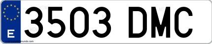 Ejemplo de matrícula española 3503 DMC