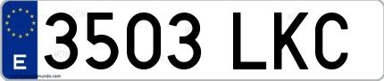 Ejemplo de matrícula española 3503 LKC