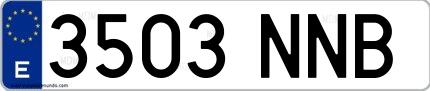Ejemplo de matrícula española 3503 NNB