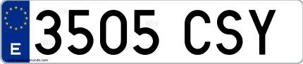 Ejemplo de matrícula española 3505 CSY
