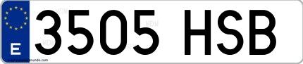 Ejemplo de matrícula española 3505 HSB