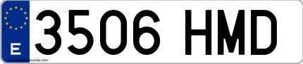 Ejemplo de matrícula española 3506 HMD