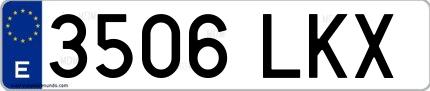 Ejemplo de matrícula española 3506 LKX