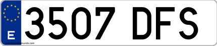 Ejemplo de matrícula de coche ordinaria 3507 DFS