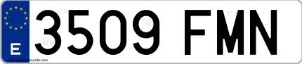 Ejemplo de matrícula española 3509 FMN