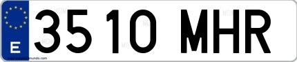 Ejemplo de matrícula española 3510 MHR
