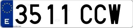 Ejemplo de matrícula española 3511 CCW