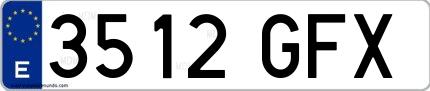 Ejemplo de matrícula española 3512 GFX