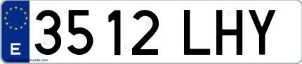 Ejemplo de matrícula española 3512 LHY