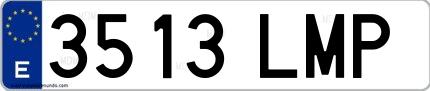 Ejemplo de matrícula española 3513 LMP