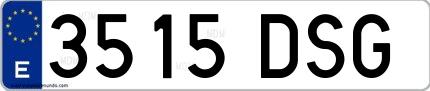Ejemplo de matrícula española 3515 DSG