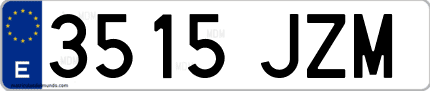 Ejemplo de matrícula de coche ordinaria 3515 JZM