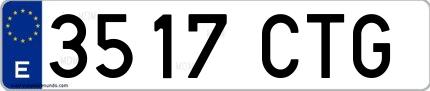 Ejemplo de matrícula española 3517 CTG