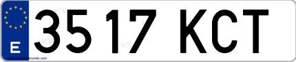 Ejemplo de matrícula española 3517 KCT