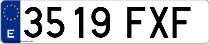 Ejemplo de matrícula de coche ordinaria 3519 FXF