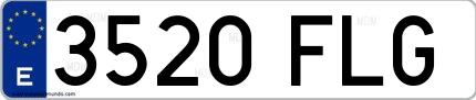 Ejemplo de matrícula española 3520 FLG