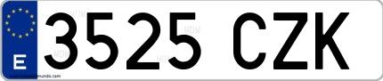 Ejemplo de matrícula española 3525 CZK