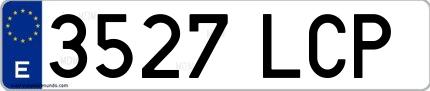 Ejemplo de matrícula española 3527 LCP
