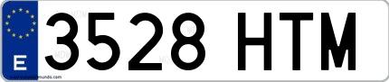 Ejemplo de matrícula española 3528 HTM