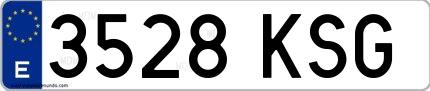 Ejemplo de matrícula española 3528 KSG