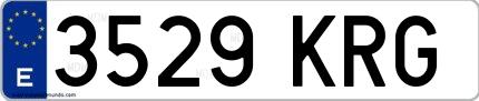 Ejemplo de matrícula española 3529 KRG