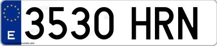 Ejemplo de matrícula española 3530 HRN