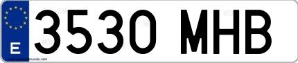 Ejemplo de matrícula española 3530 MHB