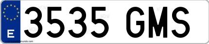 Ejemplo de matrícula española 3535 GMS