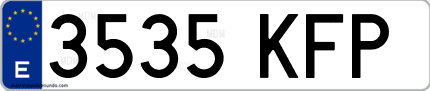 Ejemplo de matrícula de coche ordinaria 3535 KFP