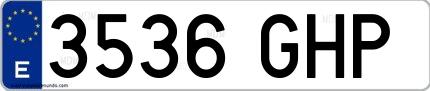 Ejemplo de matrícula española 3536 GHP