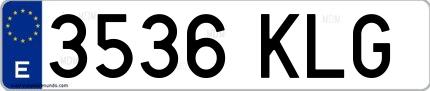 Ejemplo de matrícula española 3536 KLG