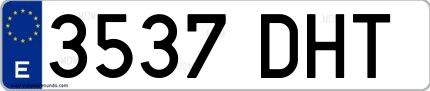 Ejemplo de matrícula española 3537 DHT
