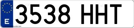 Ejemplo de matrícula española 3538 HHT
