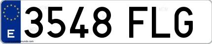 Ejemplo de matrícula española 3548 FLG