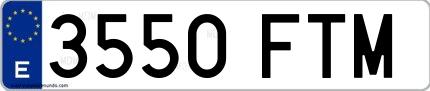 Ejemplo de matrícula española 3550 FTM