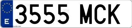 Ejemplo de matrícula española 3555 MCK