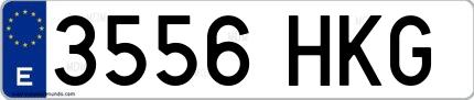 Ejemplo de matrícula española 3556 HKG