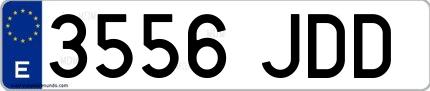 Ejemplo de matrícula española 3556 JDD