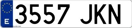 Ejemplo de matrícula española 3557 JKN