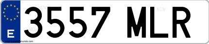 Ejemplo de matrícula española 3557 MLR