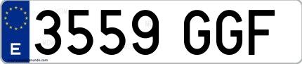 Ejemplo de matrícula española 3559 GGF