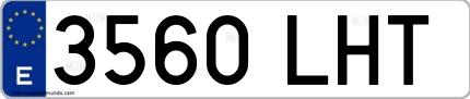 Ejemplo de matrícula española 3560 LHT