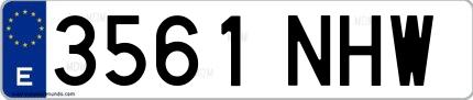 Ejemplo de matrícula española 3561 NHW