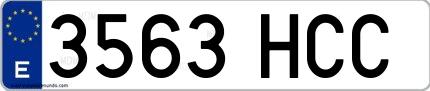 Ejemplo de matrícula española 3563 HCC