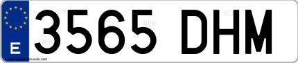 Ejemplo de matrícula española 3565 DHM