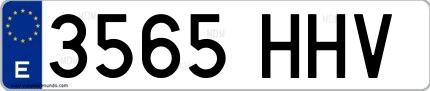 Ejemplo de matrícula española 3565 HHV