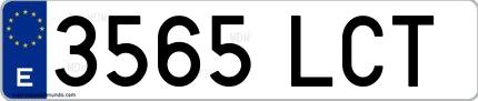 Ejemplo de matrícula española 3565 LCT